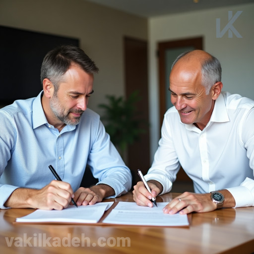 دو مرد در حال قرارداد