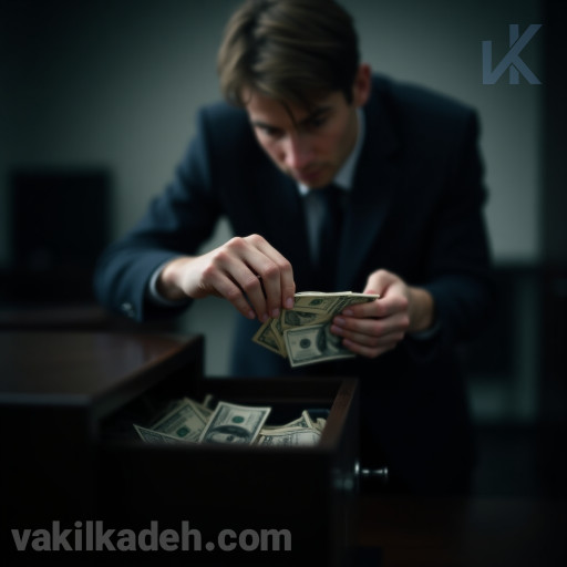 مردی در حال اختلاس